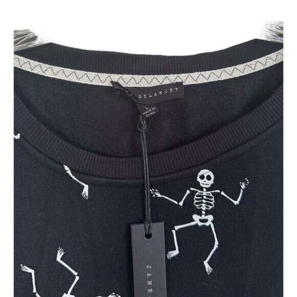 Jane & Delancey Women's Dancing Skeletons Pullover & Jogger Set Size L Black - Picture 4 of 14